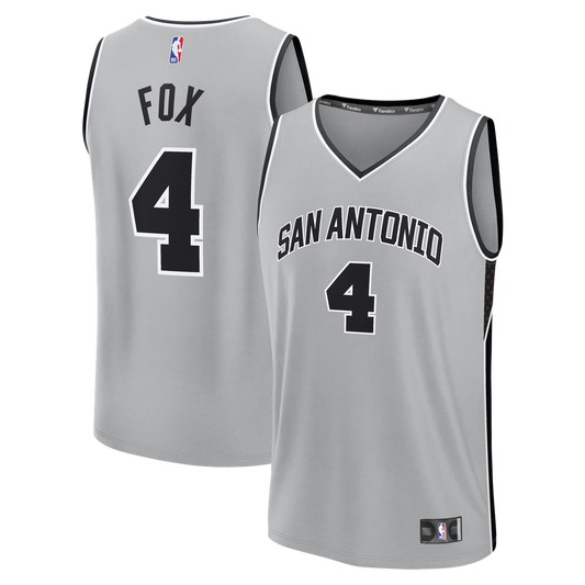 De'Aaron Fox San Antonio Spurs Fanatics Youth  Fast Break Jersey - Statement Edition - Silver