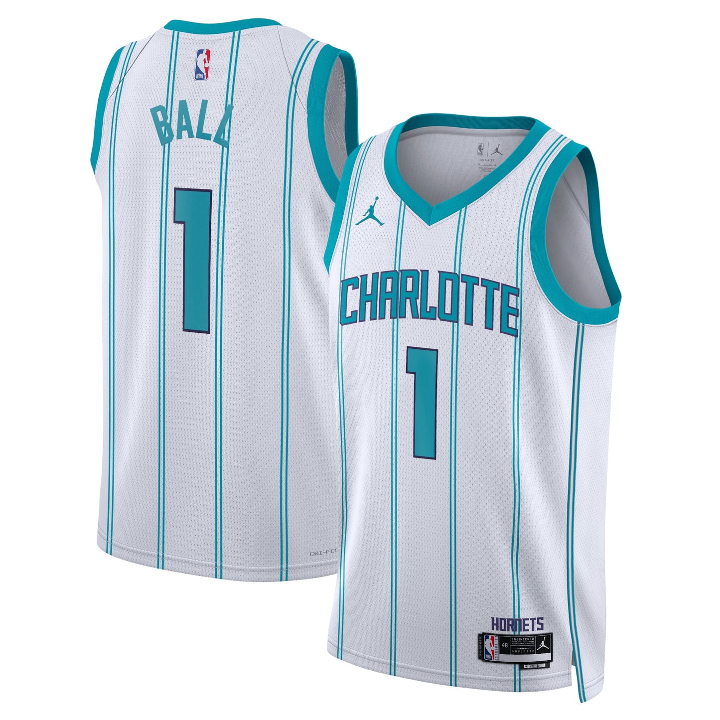 Charlotte Hornets Jordan Brand Association Edition Swingman Jersey - White - LaMelo Ball - Unisex