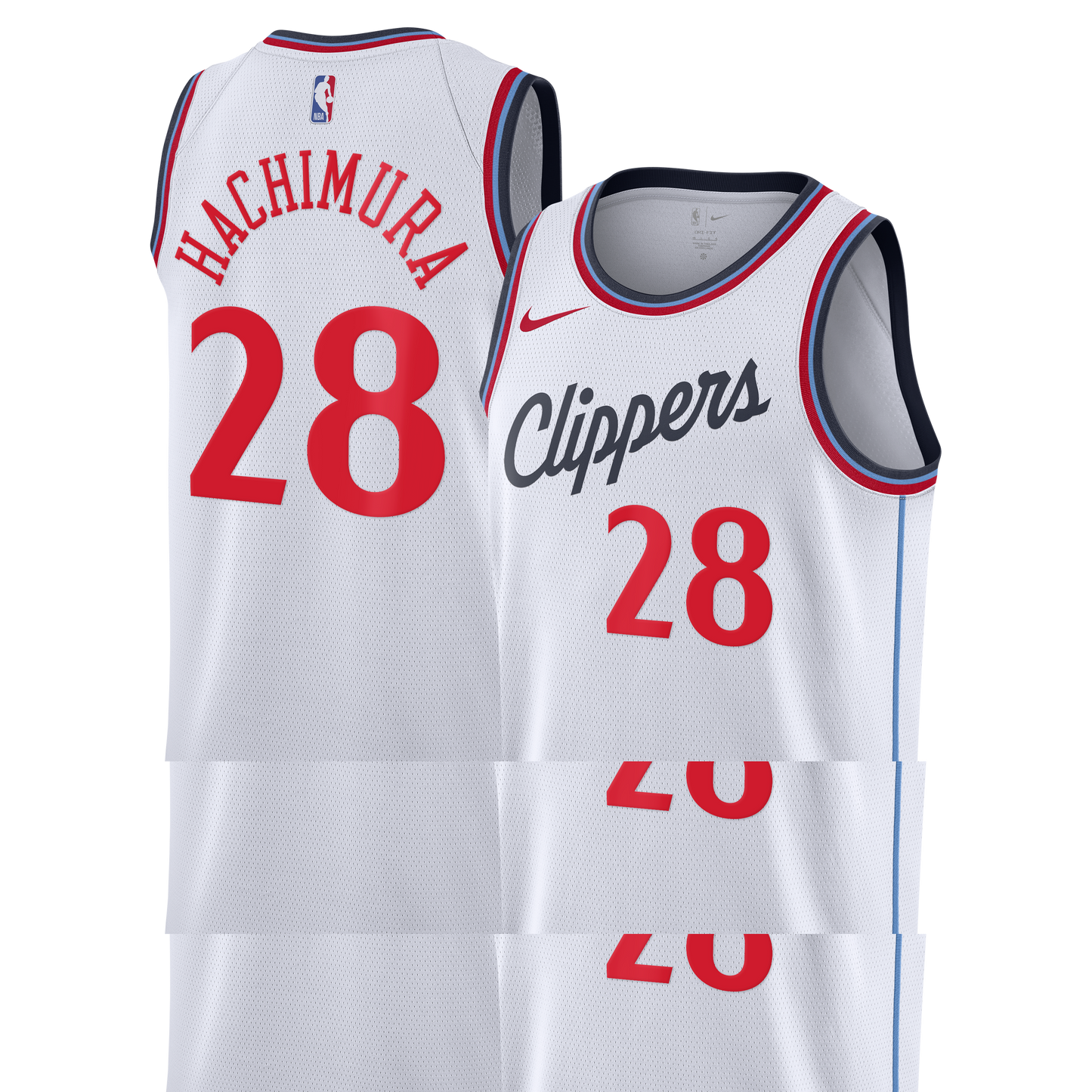 Los Angeles Clippers Nike Replica Association Edition Swingman Jersey - White - Rui Hachimura - Unisex