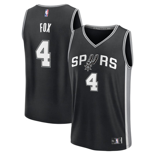 De'Aaron Fox San Antonio Spurs Fanatics Fast Break Replica Player Jersey - Icon Edition - Black