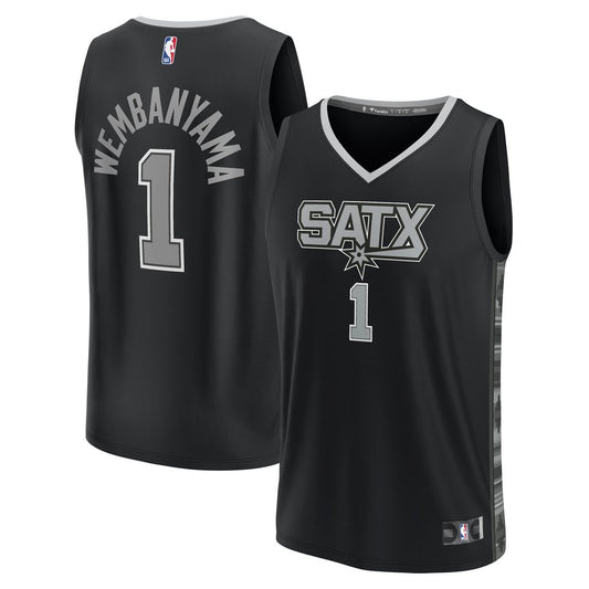 Victor Wembanyama San Antonio Spurs Fanatics Fast Break Replica Player Jersey - Statement Edition - Black